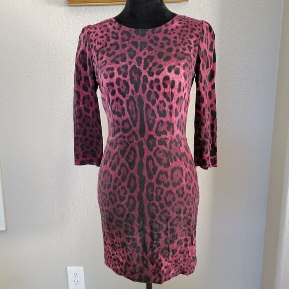 DOLCE & GABBANA signature silk leopard mini dress size 4-6 40-42 - Picture 1 of 14